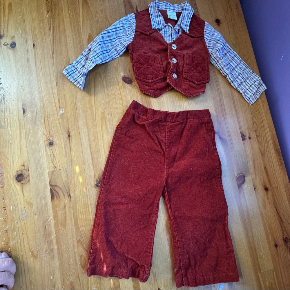 Vintage baby  boy corduroy outfit size 18 months - Picture 3 of 7